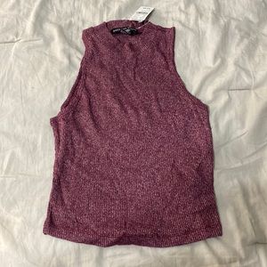 Crop tank top size xs burgundy color. Brand new with tags